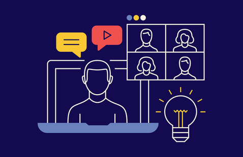 illustration of user messaging and communication virtually